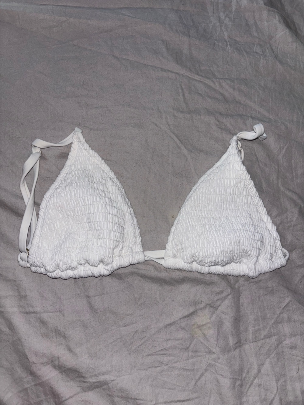 wild fable White Smocked Triangle Bikini Top